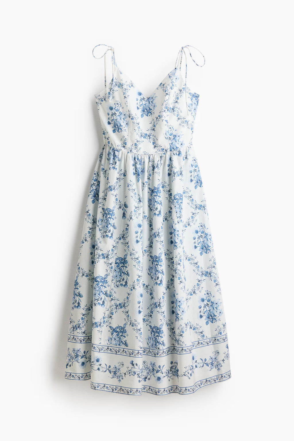 Vestido Midi en Popelina Floral
