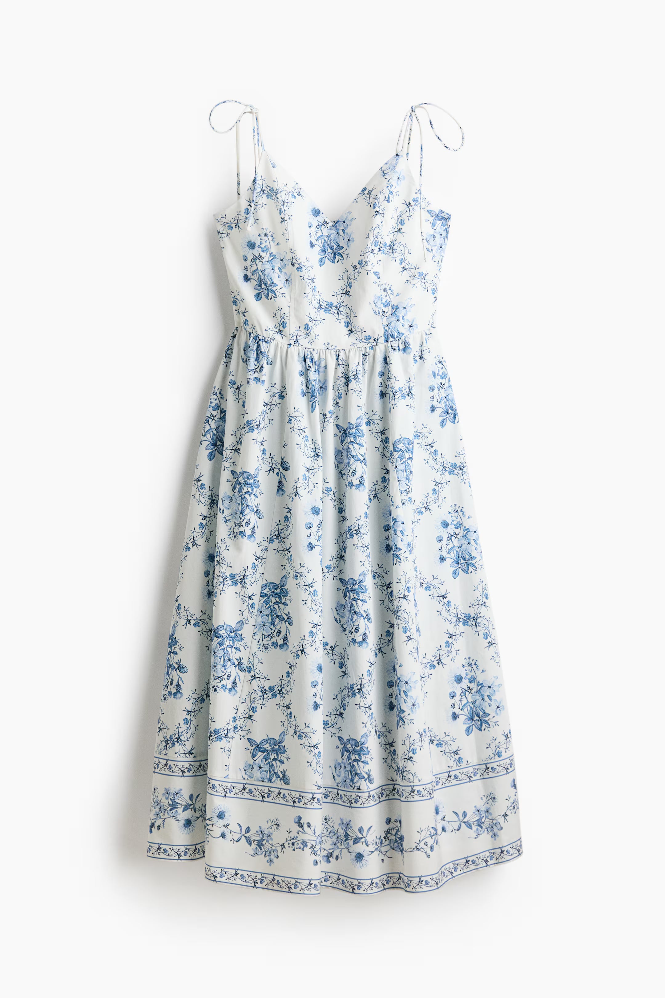 Vestido Midi en Popelina Floral