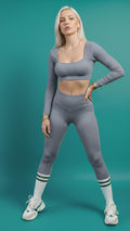 Gray Long Sleeve Top